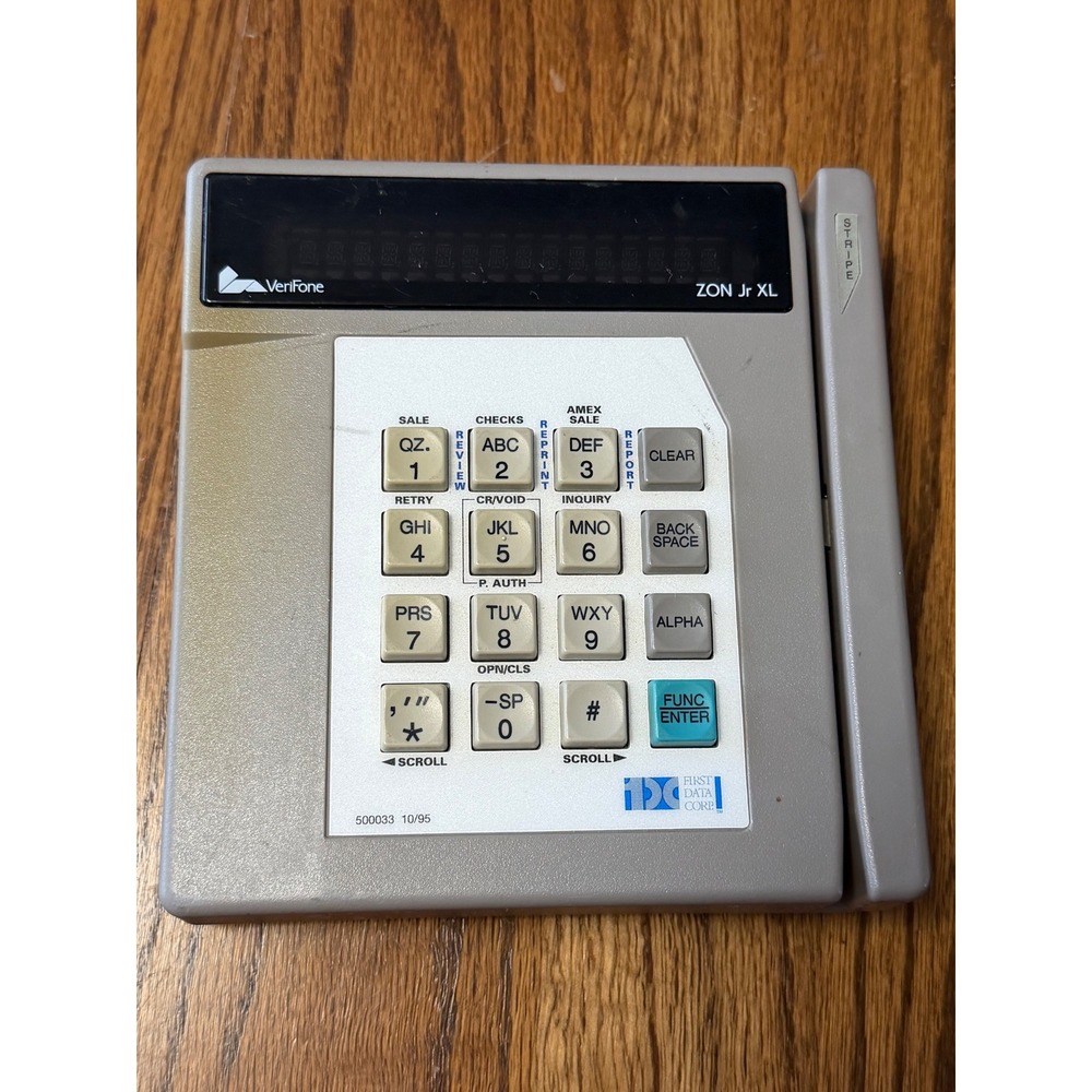 VeriFone ZON Jr XL Vintage Credit Card Terminal POS Magnetic Stripe Reader Gray